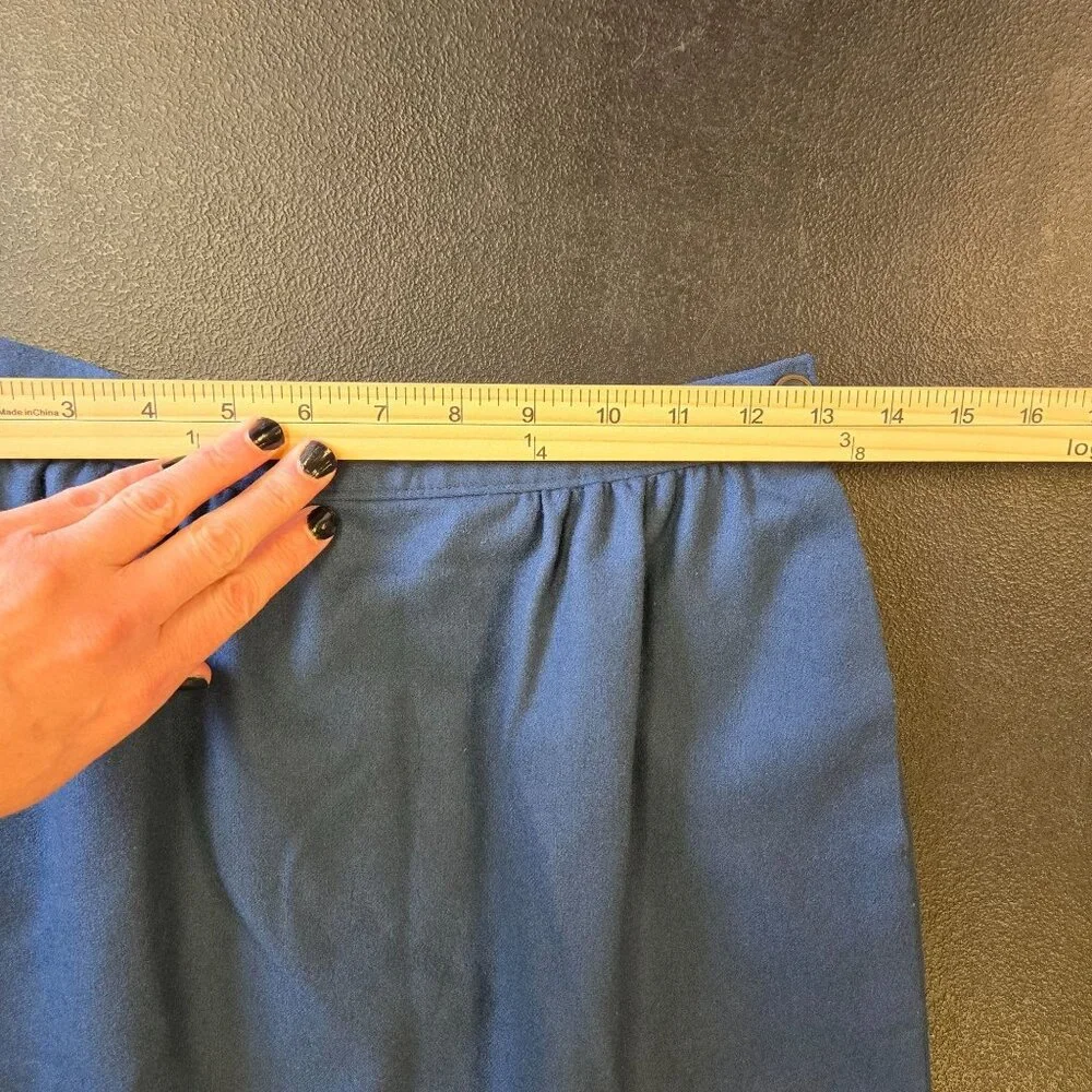 Pendleton Vintage Wool Academia Preppy Old‎ Money Midi Skirt Blue Size 6